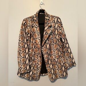 Snakeskin Print Blazer - Statement Piece (Size XL)